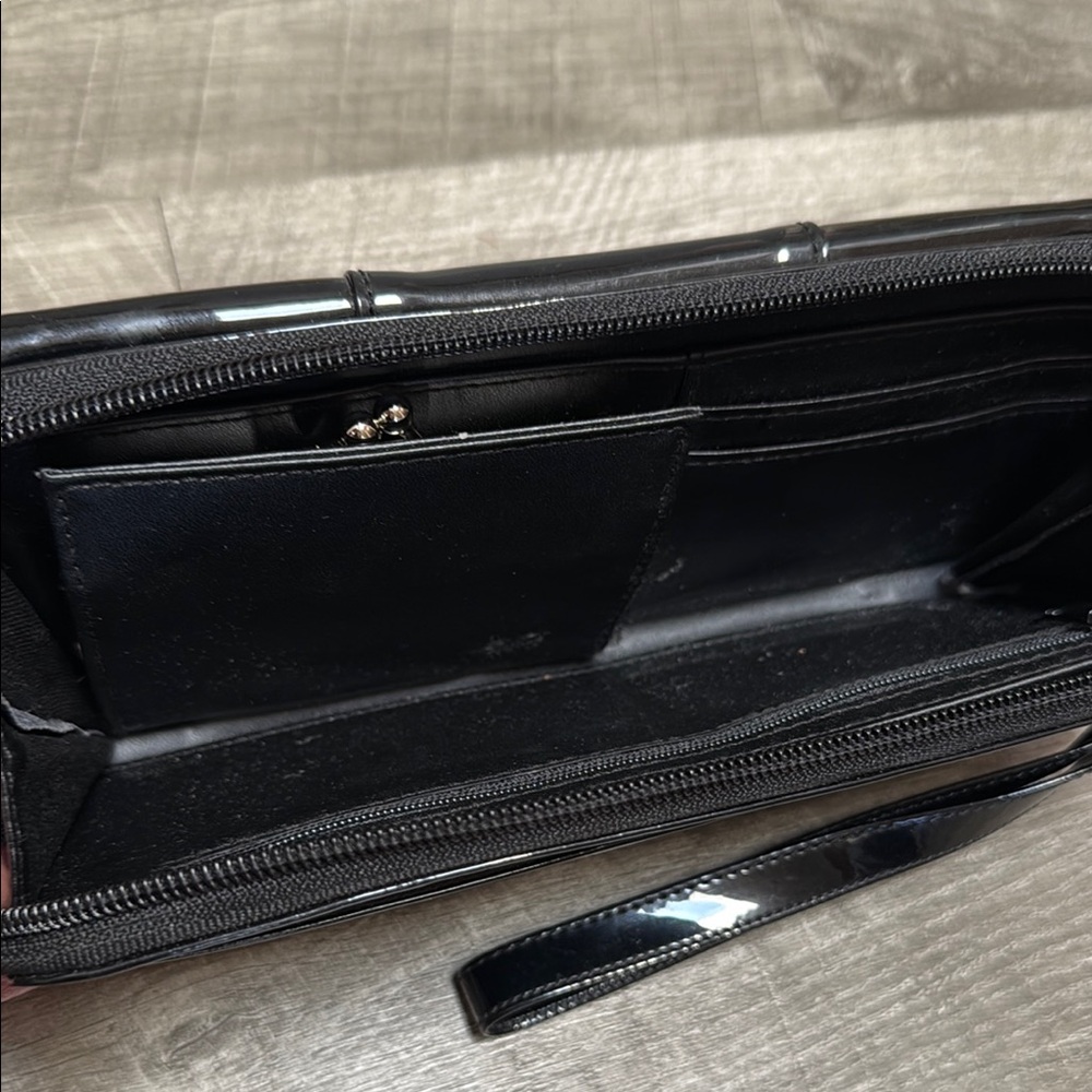 Patent Black Wallet Wristlet - Picture 11 of 13